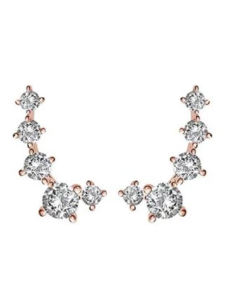 Cubic Zirconia Cuff Earrings 