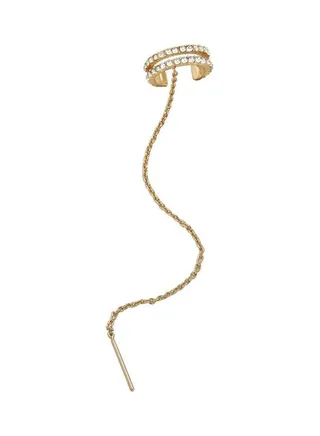 Rhinestone Stone Studded Cuff Clip On Earring 