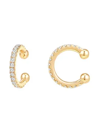 Round Huggie Cuff Earrings 