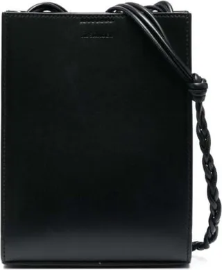 Small Black Tangle Crossbody Bag In Leather Man