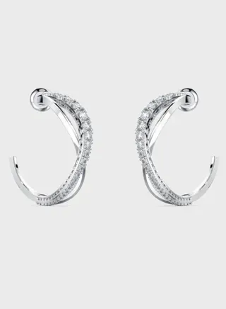 Generic Swarovski Twist Mini Hoop Stud Earrings 