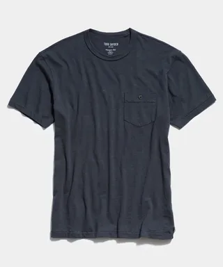 Made In L.A. Homespun Slub Pocket T-Shirt in Railings
