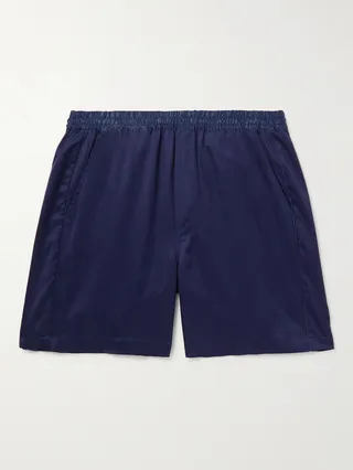 Home Satin-Trimmed Lyocell-Twill Pyjama Shorts