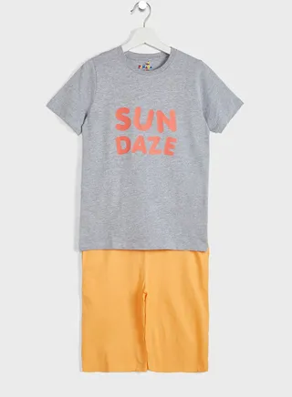 Sun Daze T-Shirt & Shorts Pyjama Set