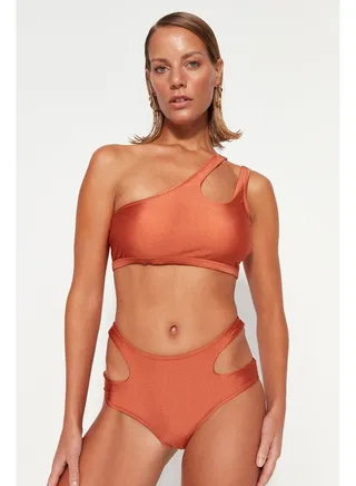 Tile Cut Out/Window High Waist Normal Leg Bikini Bottom TBESS23BA00200 