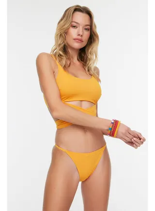 Orange Piping Regular Leg Bikini Bottom TBESS22BA0232 