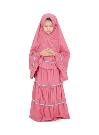 Ruffle Prayer Set For Children Pink Color 