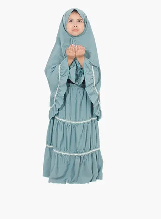 Ruffle Prayer Sets For Kids Dark Turquoise 