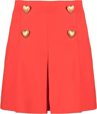 Heart-Shaped Button Detail Shorts