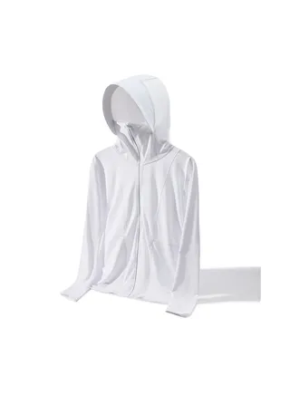 Men'sHigh Elastic Breathable UV Resistant Sunscreen Clothing White 