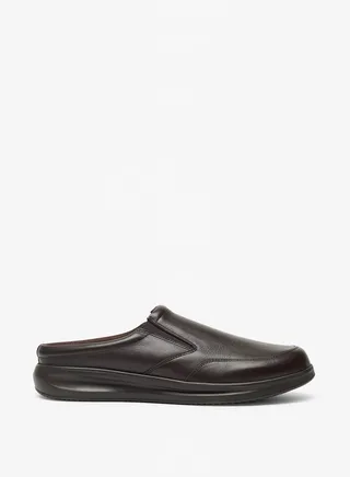 Men Solid Slip On Mule Loafers 