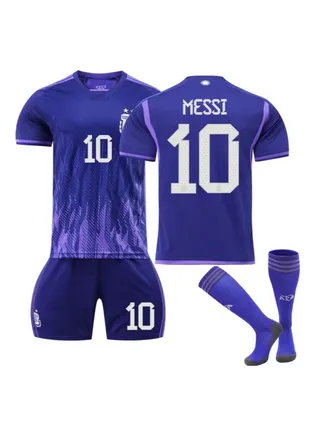 3-Piece World Cup Argentina 10 Messi Jersey Home And Away National Team Football Jersey 