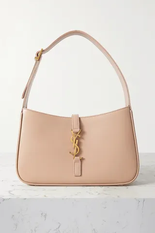 SAINT LAURENT - Le 5 À 7 Leather Shoulder Bag - Neutrals