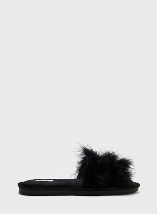 Fur Clog Slip Ons 