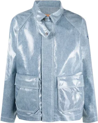 High-Shine Finish Denim Jacket