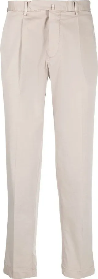 Stretch-Cotton Tapered Trousers