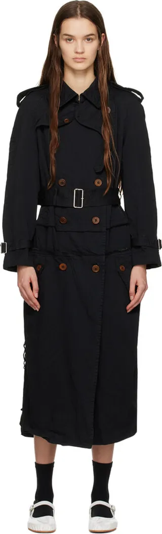 Black Comme des Garçons Black Double-Breasted Trench Coat