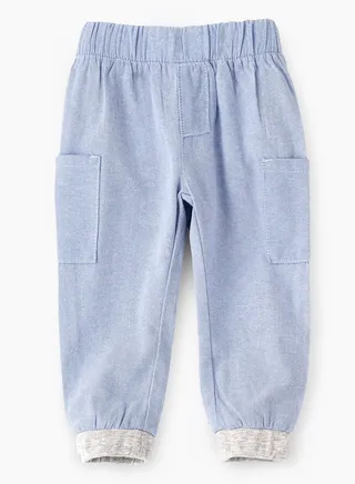 Woven solid jogger 