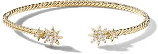 18kt yellow gold diamond Petite Starburst open bracelet