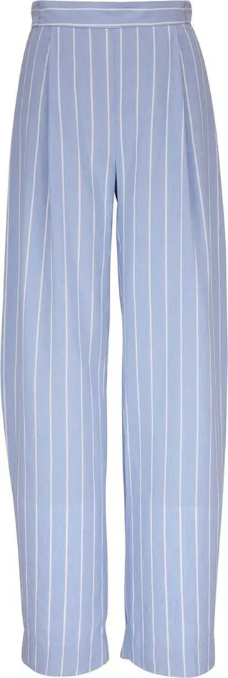 Pinstripe-Pattern Straight-Leg Trousers