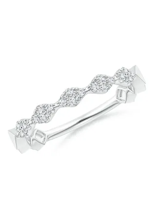 Round Diamond Zig-Zag Stackable Band 