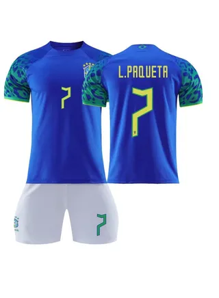 Qatar Soccer Jersey Brazil's Main Size 7 Nemal Children's Adult Away Soccer Jersey 
