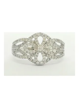 18 Karat White Gold With 0.86 Ct Diamond Ring 