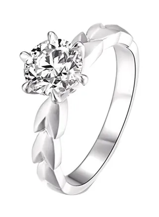 925 Silver Rhinestone Studded Ring 