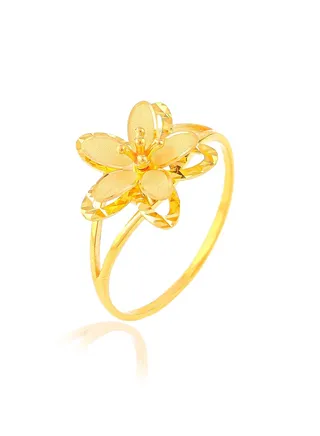 Elevate Your Style with Our Exquisite 22kt Gold Flower-Shaped Ring 