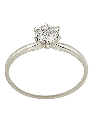 18K Gold Genuine Diamonds Solitaire Ring 0.07 Carat 