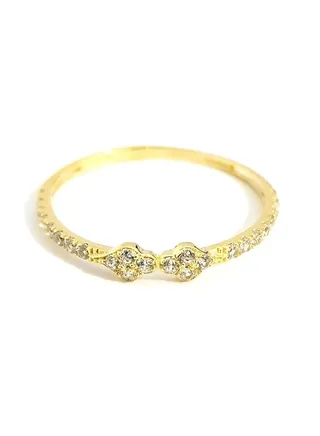 18K Pure Gold Elegant Zircon Stone Ring Size 7 