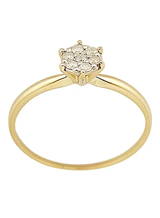 18K Gold Genuine Diamonds Solitaire Ring 0.07 Carat 