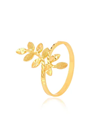 Introducing the Exquisite Flower-Shaped Gold Ring in 22kt - A Blossom of Elegance! 