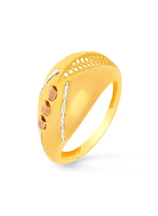 22 Carat 916 Purity Three Tone Gold Ring RG1186639T16 For Women 