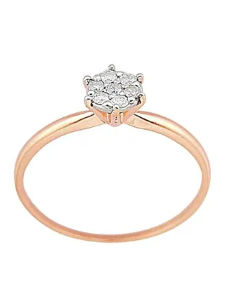 18 Karat Gold Genuine Diamonds Solitaire Ring 