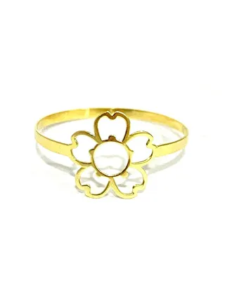 18K Pure Gold Flower Design Ring Size 5 