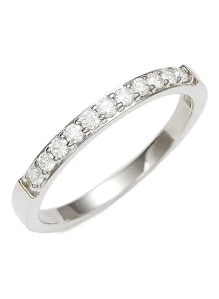 14K White Gold Diamond Ring for Women Size 7 