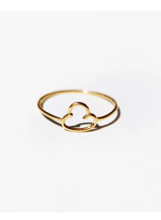 Minimal Handmade Cloud Ring, 18k Gold 