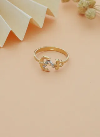 Gold Anchor Shaped Ring 18KT - FKJRN18KU6138 