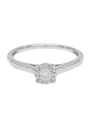 18K White Gold 0.07Ct Diamond Studded Ring 