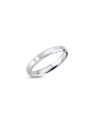 925 Silver 3mm Beveled Edge Flat Plain Wedding Band Ring-High-Quality Jewelry in UAE Dubai 100% Precious Metal Gift for Couples-EMNON136RI-WR90322 
