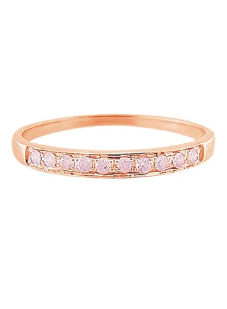 18K Rose Gold Genuine Diamonds Eternity Band Ring 0.1 Carat 