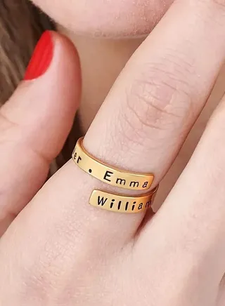 Silver 925 Personalized Engravable Wrap Ring 