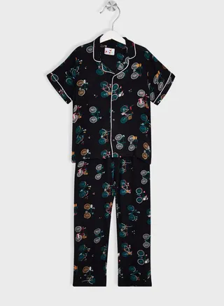 Girls Printed Long Sleeve Pajama Sets