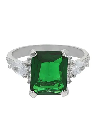 Classic Italian Silver Solitaire Ring 
