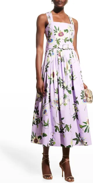 Passionflower Belted Midi Dress