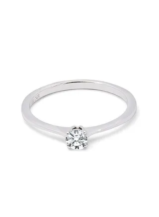 18K White Gold Round Diamond Ring 
