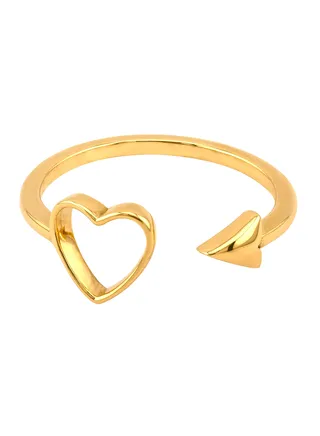 Heart Arrow 18k Gold Ring 