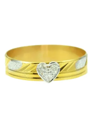 18K Gold Sweetheart Shaped Ring 
