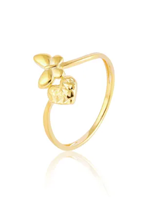 18kt Gold Heart Ring with Engraving 
